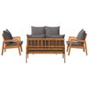 vidaXL Bistrogarnitur mit Kissen 5 pcs Braun Massivholz Akazie