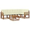 vidaXL Outdoor-Sofagarnitur 6 Stk. Natur und Creme