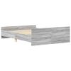 vidaXL Bettgestell mit Kopf- und Fußteil Grau Sonoma 140x200 cm