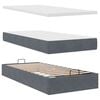 vidaXL Ottoman-Bett mit Matratzen & LEDs Dunkelgrau 160x200 cm Samt