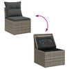 vidaXL Garten-Sofa-Set mit Kissen mit Speicher 11 pcs Grau
