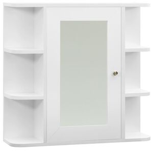 vidaXL Bad-Spiegelschrank Wei&szlig; 66x17x63 cm MDF