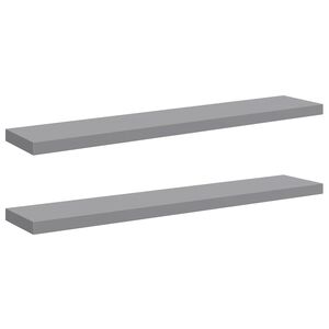 vidaXL Schwebende Wandregale 2 Stk. Grau 120x23,5x3,8 cm MDF