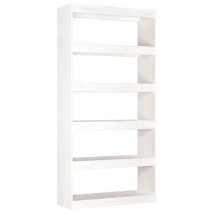 vidaXL B&uuml;cherregal/Raumteiler Wei&szlig; 80x30x167,4 cm Massivholz Kiefer