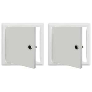 vidaXL Zugangstür 2 pcs Weiß 20 x 20 cm Stahl