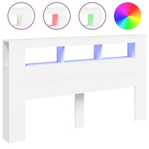 vidaXL LED-Kopfteil Wei&szlig; 180x18,5x103,5 cm Holzwerkstoff