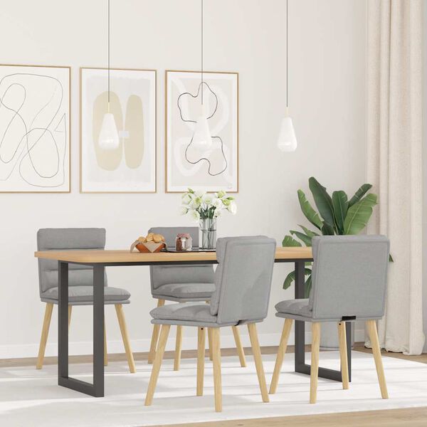 vidaXL Esszimmerst&uuml;hle 4 Stk. Wolkengrau Stoff
