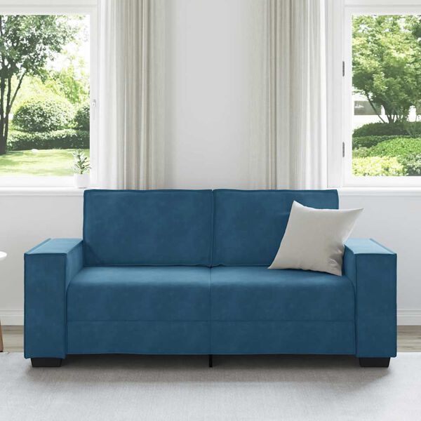 vidaXL 2-Sitzer-Sofa Blau 140 cm Samt