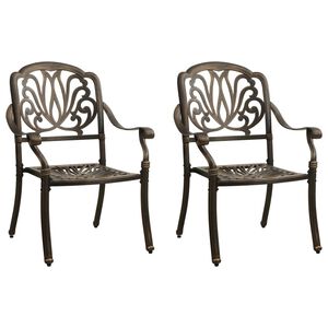 vidaXL Gartenst&uuml;hle 2 Stk. Aluminiumguss Bronzen