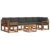 vidaXL Outdoor-Sofagarnitur mit Kissen 8 pcs Natur und Anthrazit