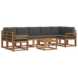 vidaXL Outdoor-Sofagarnitur mit Kissen 8 pcs Natur und Anthrazit