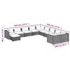 vidaXL 11-tlg. Garten-Lounge-Set mit Kissen Poly Rattan Braun