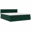 vidaXL Ottoman-Bett mit Matratzen & LEDs Dunkelgr&uuml;n 180x200 cm Samt