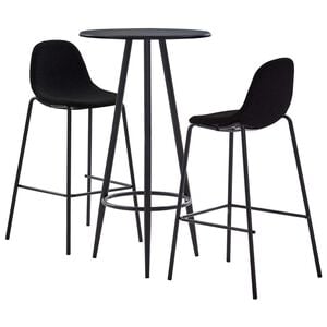vidaXL 3-tlg. Bar-Set Stoff Schwarz