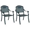 vidaXL Gartenstuhl 2 Stk. Gr&uuml;n Aluminium