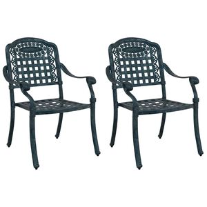 vidaXL Gartenstuhl 2 stk. Gr&uuml;n Aluminium