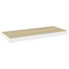 vidaXL Schweberegale 2 Stk. Eichen-Optik und Weiß 60x23,5x3,8 cm MDF