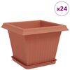 vidaXL Blument&ouml;pfe 24 stk. Ziegelrot Kunststoff