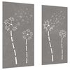 vidaXL 2-tlg. Garten-Wanddeko 105x55 cm Cortenstahl Blumen-Design