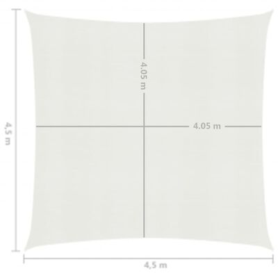 vidaXL Sonnensegel 160 g/m² Weiß 4,5x4,5 m HDPE