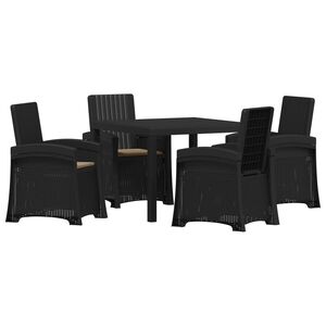 vidaXL Garten Essgruppe 5 stk. Anthrazit und Taupe PP