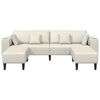 vidaXL Samt Sofa mit Kissen 3 pcs Creme 208 cm Samt