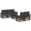 vidaXL Gartensofa-set 6 stk. Grau Poly-Rattan