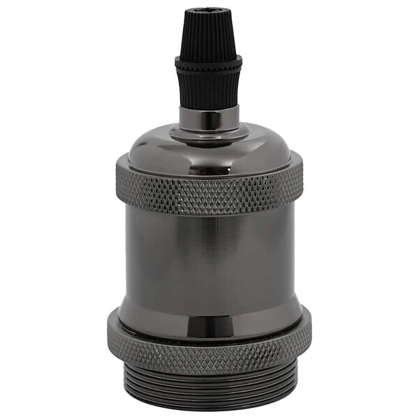 vidaXL Lampenfassungen 2 Stk. Gl&auml;nzend Schwarz E27