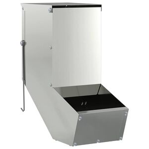 vidaXL Kaninchenf&uuml;tterer Silber 12,5 x 26 x 28,5 cm Verzinkter Stahl