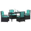 vidaXL Garten Essgruppe 5 pcs Schwarz Poly-Rattan