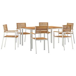 vidaXL Garten Essgruppe 7 pcs Braun Massivholz Akazie