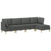 vidaXL Wohnzimmergarnitur mit Kissen 5 pcs Dunkelgrau Stoff
