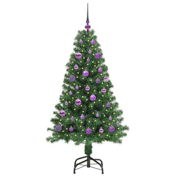 vidaXL K&uuml;nstlicher Weihnachtsbaum mit 150 LEDs mit St&auml;nder Gr&uuml;n 150 cm