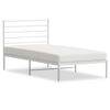 vidaXL Bettgestell mit Kopfteil Metall Wei&szlig; 90x190 cm
