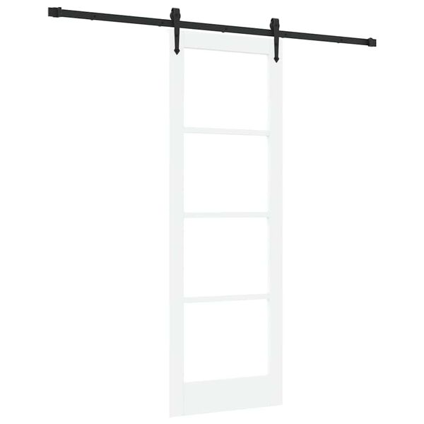 vidaXL Schiebetür ORKDAL Weiß 73,5 x 211 cm Massivholz Kiefer und Glas