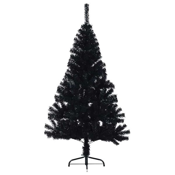 vidaXL K&uuml;nstlicher vorbeleuchteter Weihnachtsbaum Schwarz 120 cm PVC
