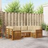vidaXL Ecksofa Set mit Kissen 6 pcs Natur Massivholz Akazie
