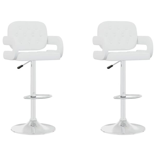 vidaXL Barhocker 2 Stk. Wei&szlig; Kunstleder