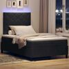 vidaXL LED Boxspringbett mit Matratze Schwarz 120 x 200 cm Samt