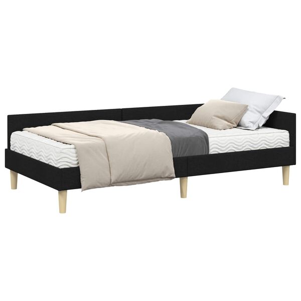 vidaXL Eckbettgestell mit Matratze mit Matratze 2 pcs Gr&uuml;n Stoff