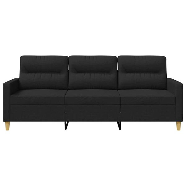 vidaXL 3-Sitzer-Sofa Schwarz 180 cm Stoff
