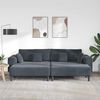 vidaXL Sofa mit Kissen 3 pcs Dunkelgrau Samt