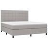 vidaXL Boxspringbett mit Matratze & LED Hellgrau 160x200 cm Stoff