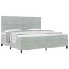 vidaXL Boxspringbett mit Matratze Hellgrau 200 x 200 cm Samt