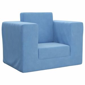 vidaXL Schlafsofa f&uuml;r Kinder Blau Weicher Pl&uuml;sch