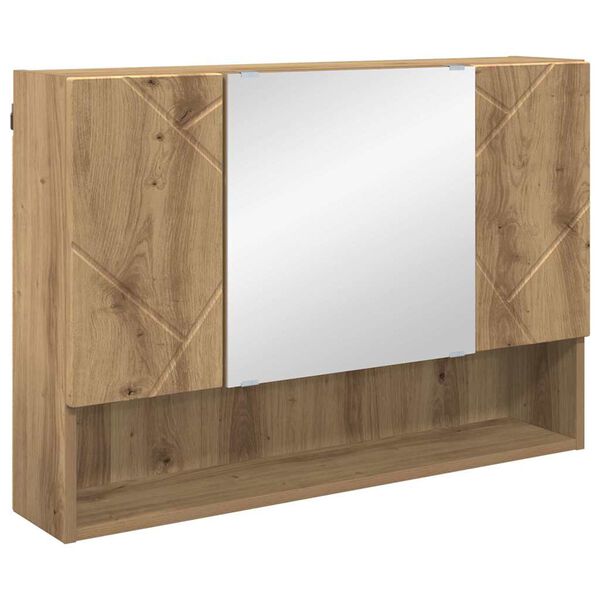 vidaXL Spiegelschrank Artisan-Eiche 80 x 17 x 55 cm Holzwerkstoff
