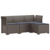 vidaXL 4-Sitzer Garten Sofa mit Kissen Rattan Look PP Hellgrau