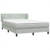 vidaXL Boxspringbett mit Matratze Hellgrau 160x210 cm Samt