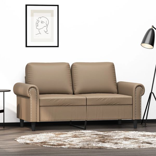 vidaXL 2-Sitzer-Sofa Cappuccino-Braun 120 cm Kunstleder