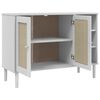 vidaXL Sideboard SENJA Rattan-Optik Weiß 112x40x80 cm Kiefernholz